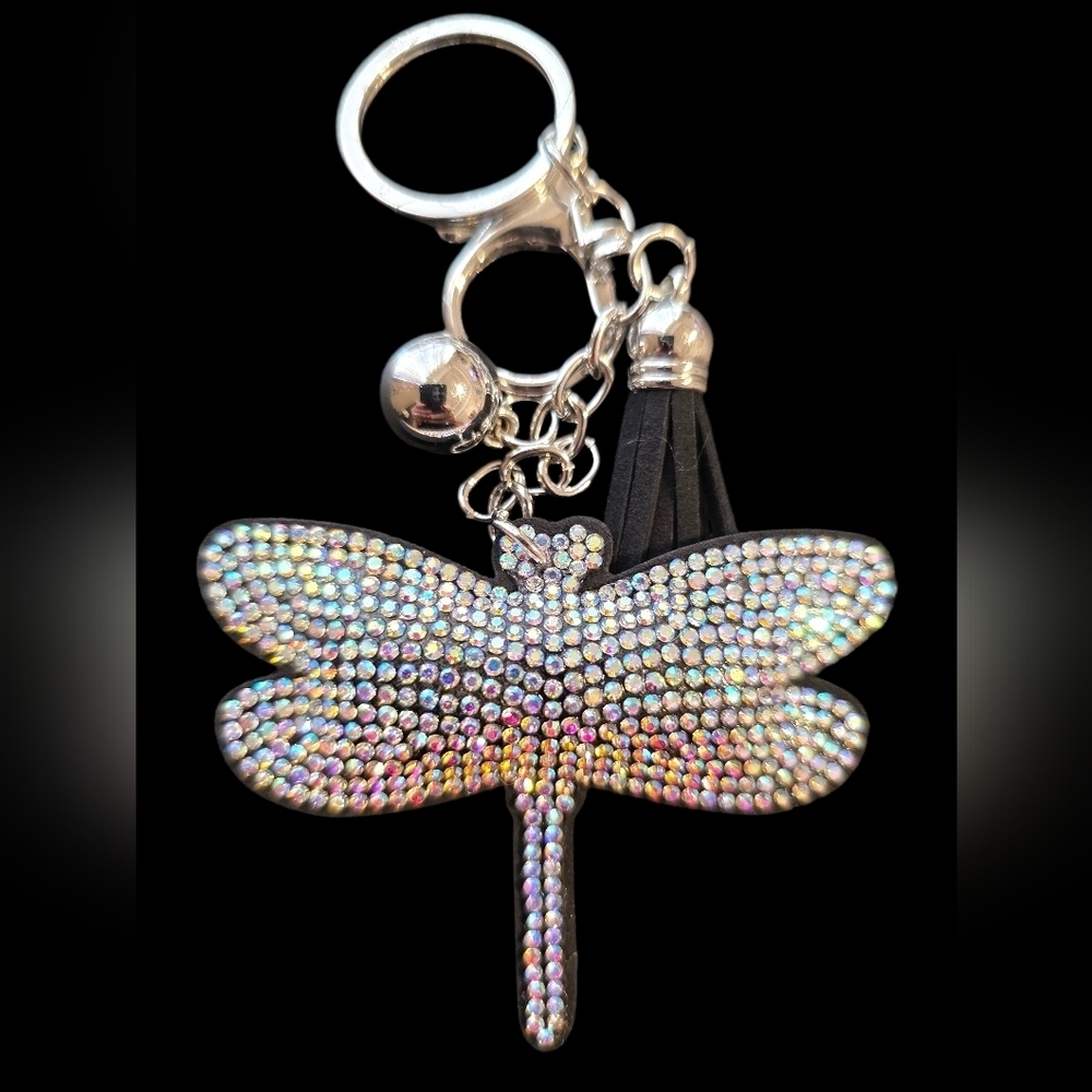 Crystal Dragonfly Bag Charm Keychain
